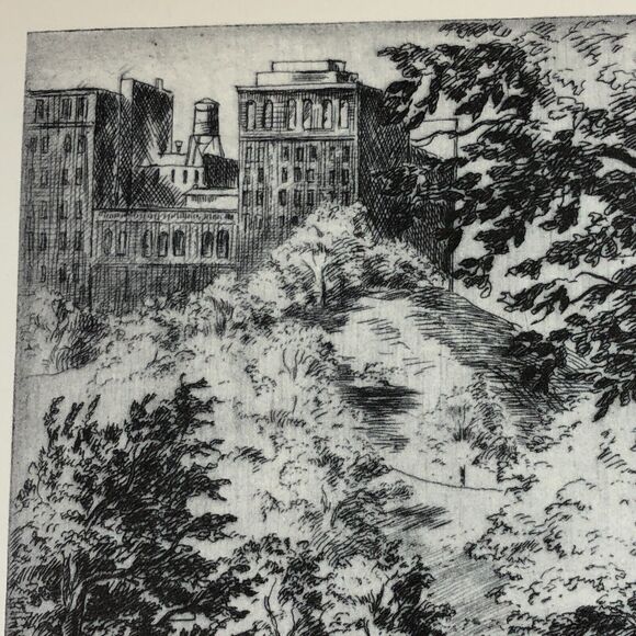 Harry Wickey "Central Park" 1930s Art Print Sketch Vintage New York City NYC - Picture 3 of 11